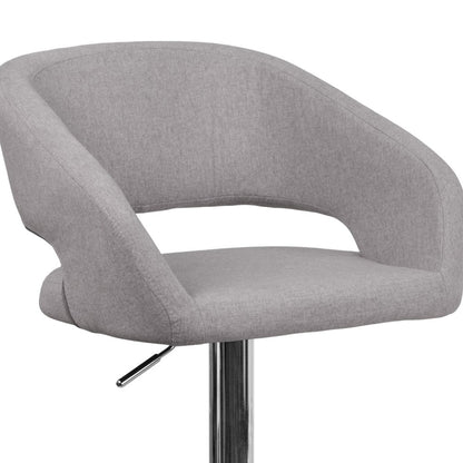 Modern Upholstered Adjustable-Height Barstool with Rounded Back