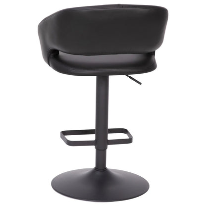 Modern Upholstered Adjustable-Height Barstool with Rounded Back