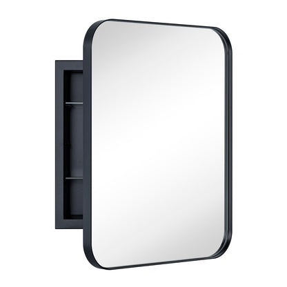TEHOME WH Recessed Framed Medicine Cabinet with Mirror and Adjustable Shelves