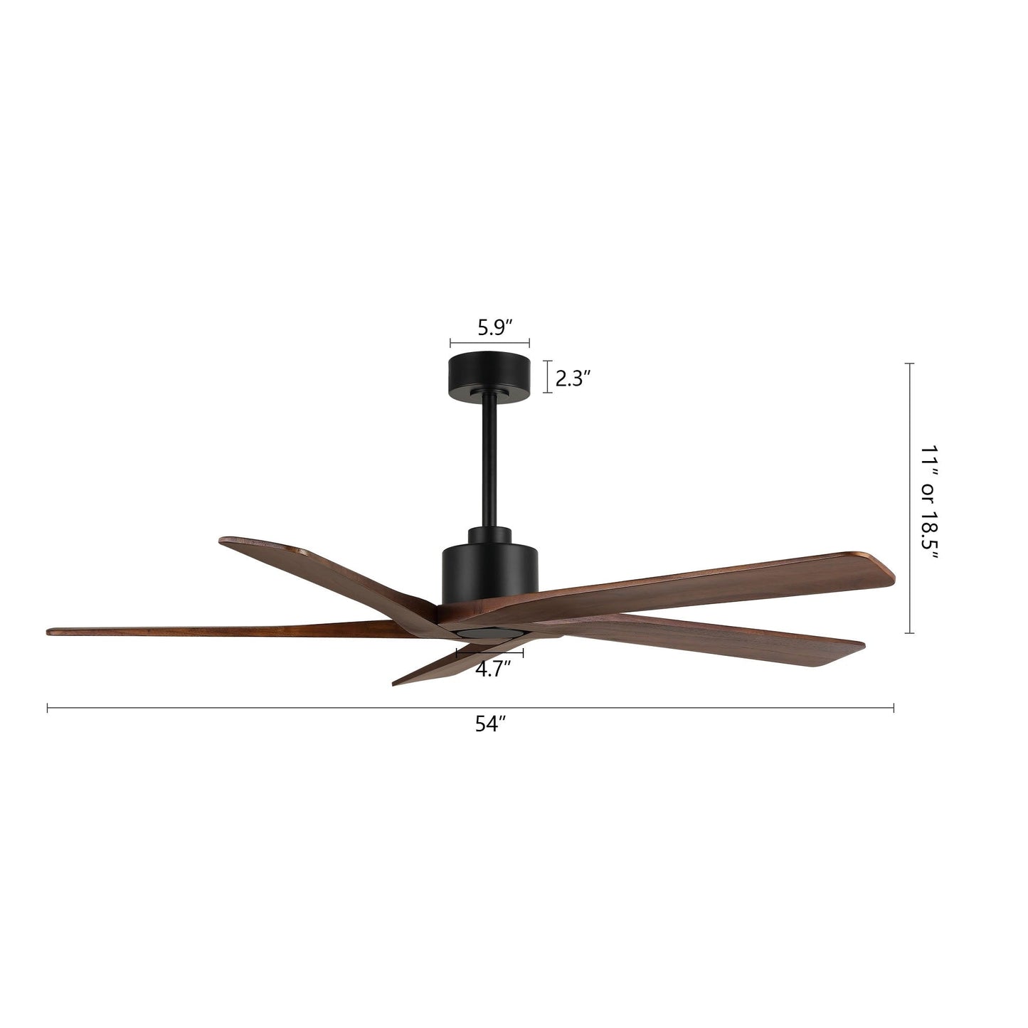 WINGBO 54 Inch DC Motor Indoor Ceiling Fan without Lights - N/A
