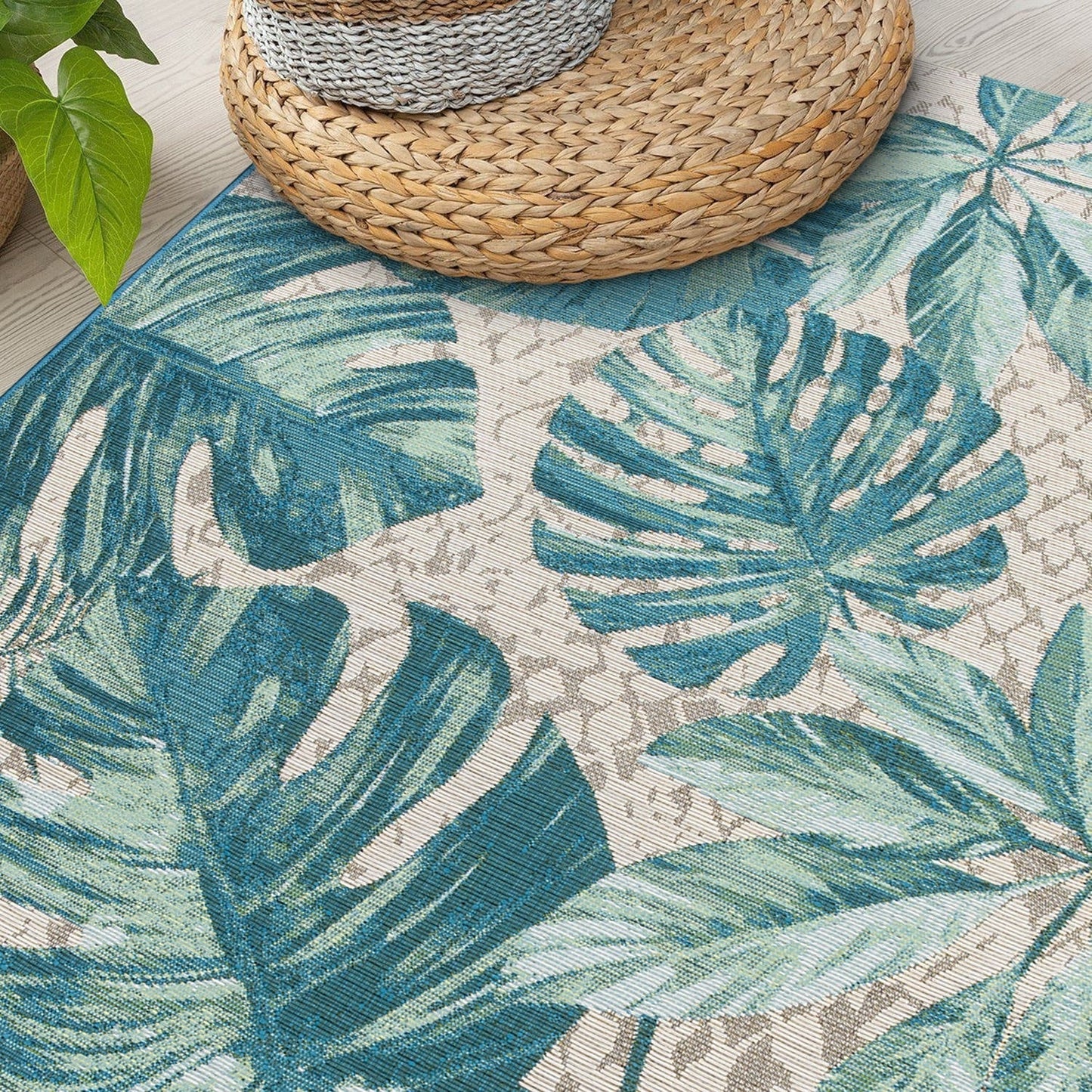 World Rug Gallery Contemporary Tropical Floral Indoor/Outdoor Area Rug