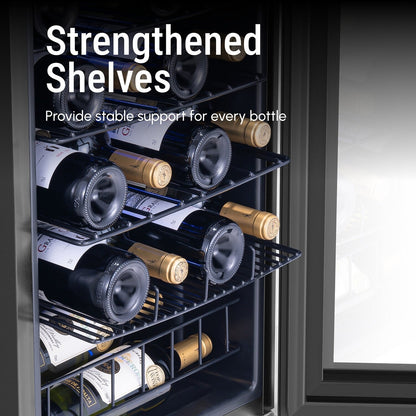 17 Inch Wine/Beverage Refrigerator, 20 Bottles, Freestanding, Digital Temperature Control